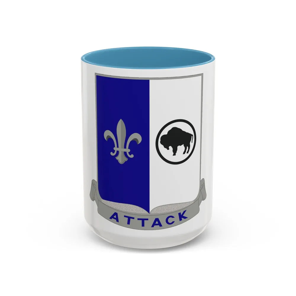 371 Infantry Battalion (U.S. Army) Accent Coffee Mug-15oz-Light Blue-Go Mug Yourself