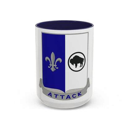 371 Infantry Battalion (U.S. Army) Accent Coffee Mug-15oz-Navy-Go Mug Yourself