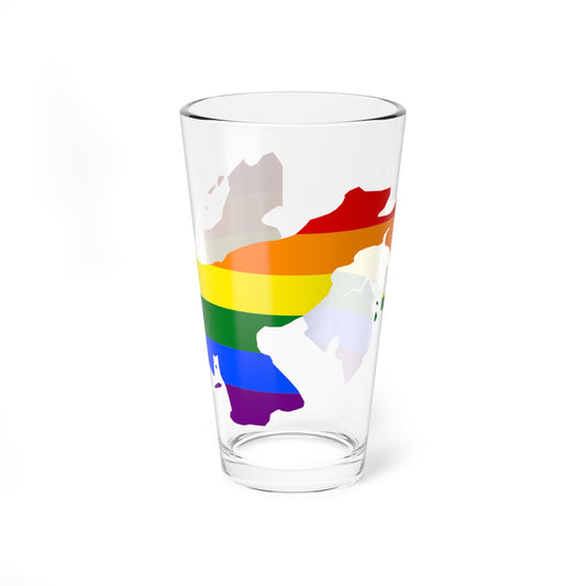 LGBT flag map of Panama (Panama) Pint Glass 16oz