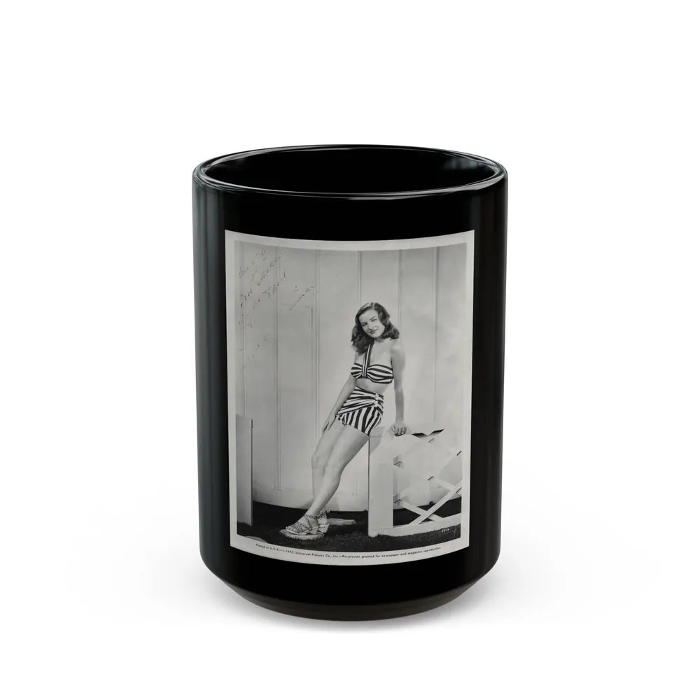 Ella Raines #210 (Vintage Female Icon) Black Coffee Mug-15oz-Go Mug Yourself