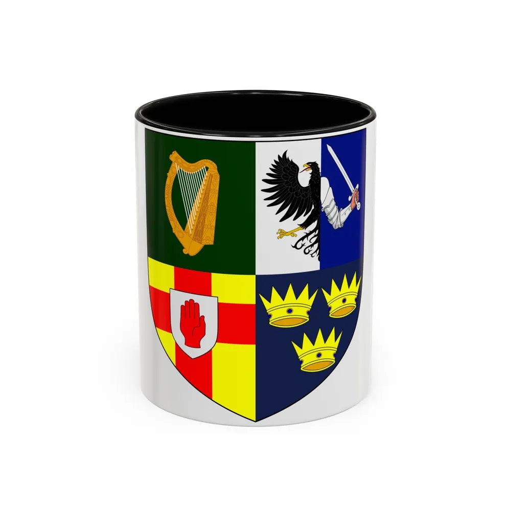 Provincial Arms of Ireland - Accent Coffee Mug-11oz-Black-Go Mug Yourself