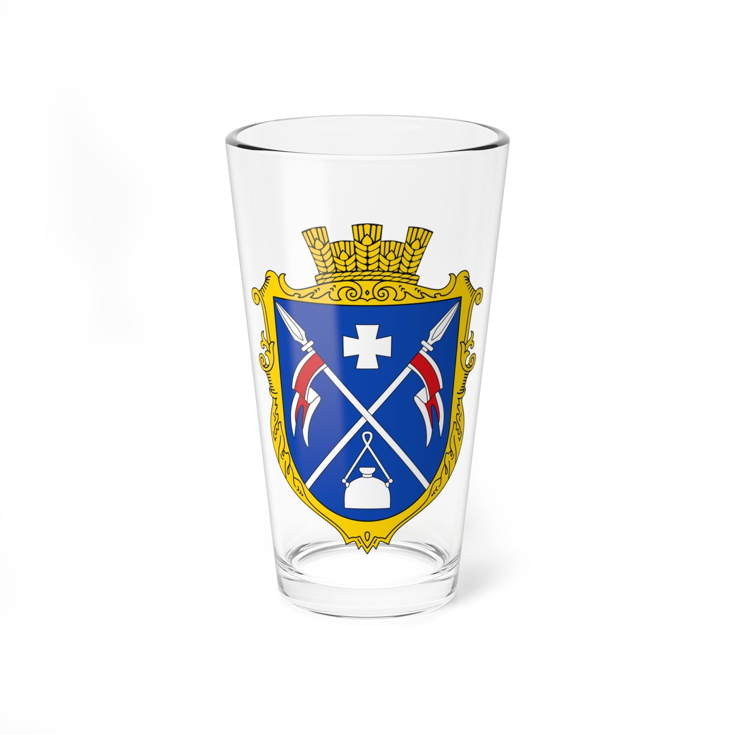 Coats of arms of Berezhynka Pervozvanivka Hromada (Ukraine) (Coat of Arms) Pint Glass 16oz