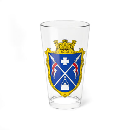 Coats of arms of Berezhynka Pervozvanivka Hromada (Ukraine) (Coat of Arms) Pint Glass 16oz