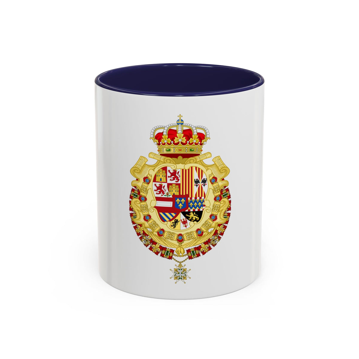 Royal Greater Coat of Arms of Spain (1700-1761) - Accent Coffee Mug