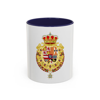 Royal Greater Coat of Arms of Spain (1700-1761) - Accent Coffee Mug