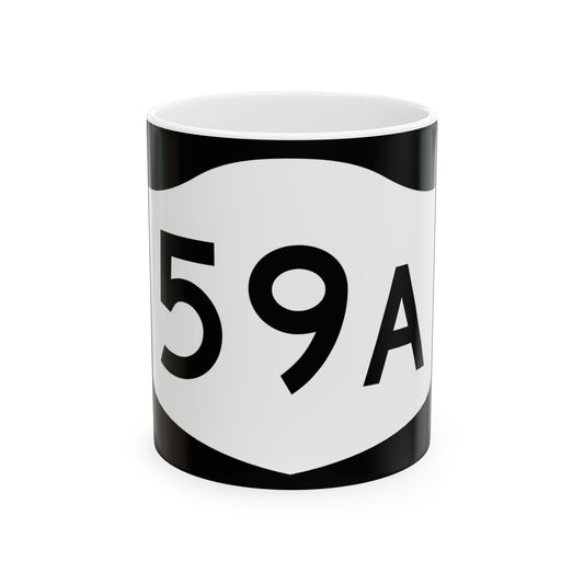 NY-59A (New York) (Road Sign) White Coffee Mug