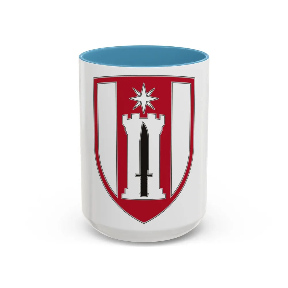 372 Engineer Brigade (U.S. Army) Accent Coffee Mug-15oz-Light Blue-Go Mug Yourself