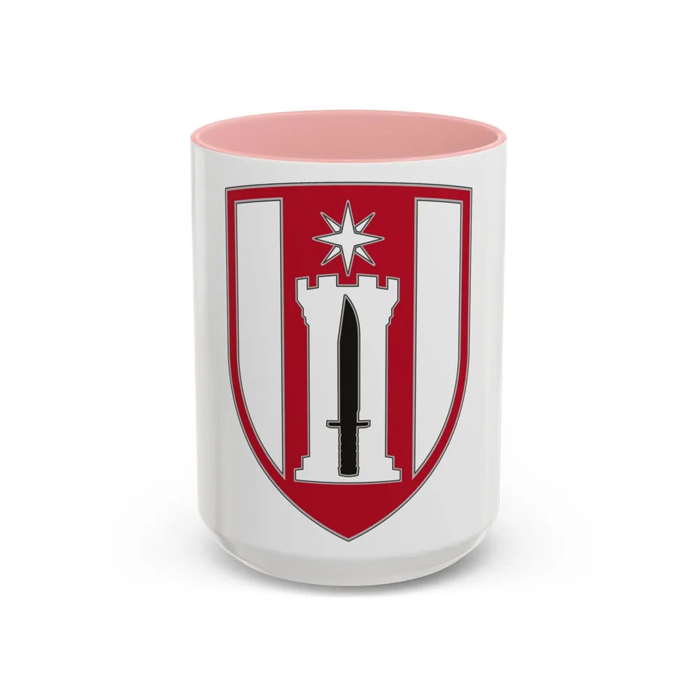 372 Engineer Brigade (U.S. Army) Accent Coffee Mug-15oz-Pink-Go Mug Yourself