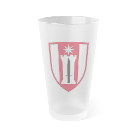 372 Engineer Brigade (U.S. Army) Frosted Pint Glass 16oz-Go Mug Yourself