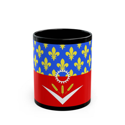 Flag of Seine Saint Denis France - Black Coffee Mug-11oz-Go Mug Yourself