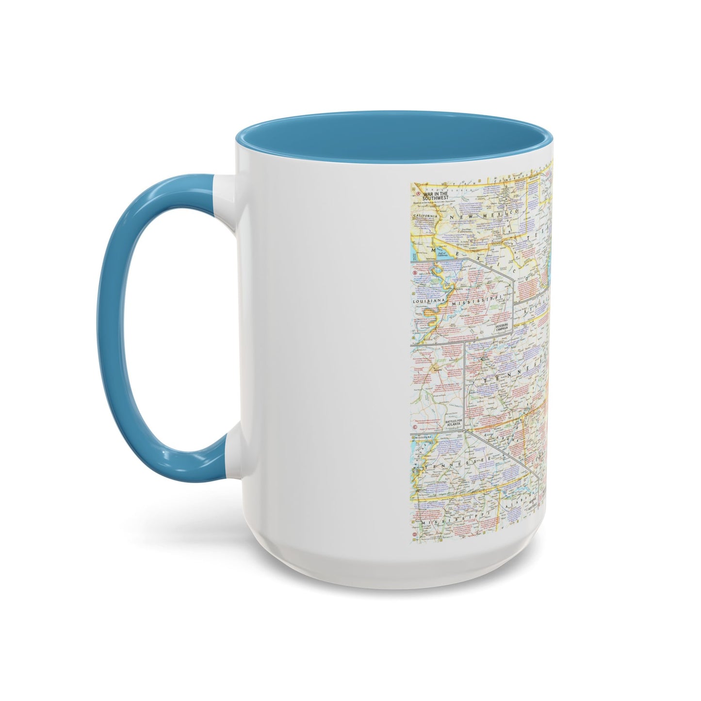 USA - Battlefields of the Civil War 2 (1961) (Map) Accent Coffee Mug