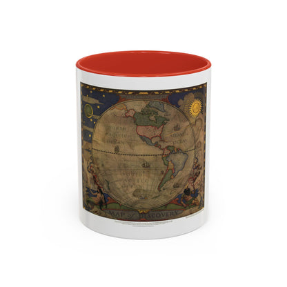 Map of Discovery- Western Hemisphere (1928) (Map) Accent Coffee Mug