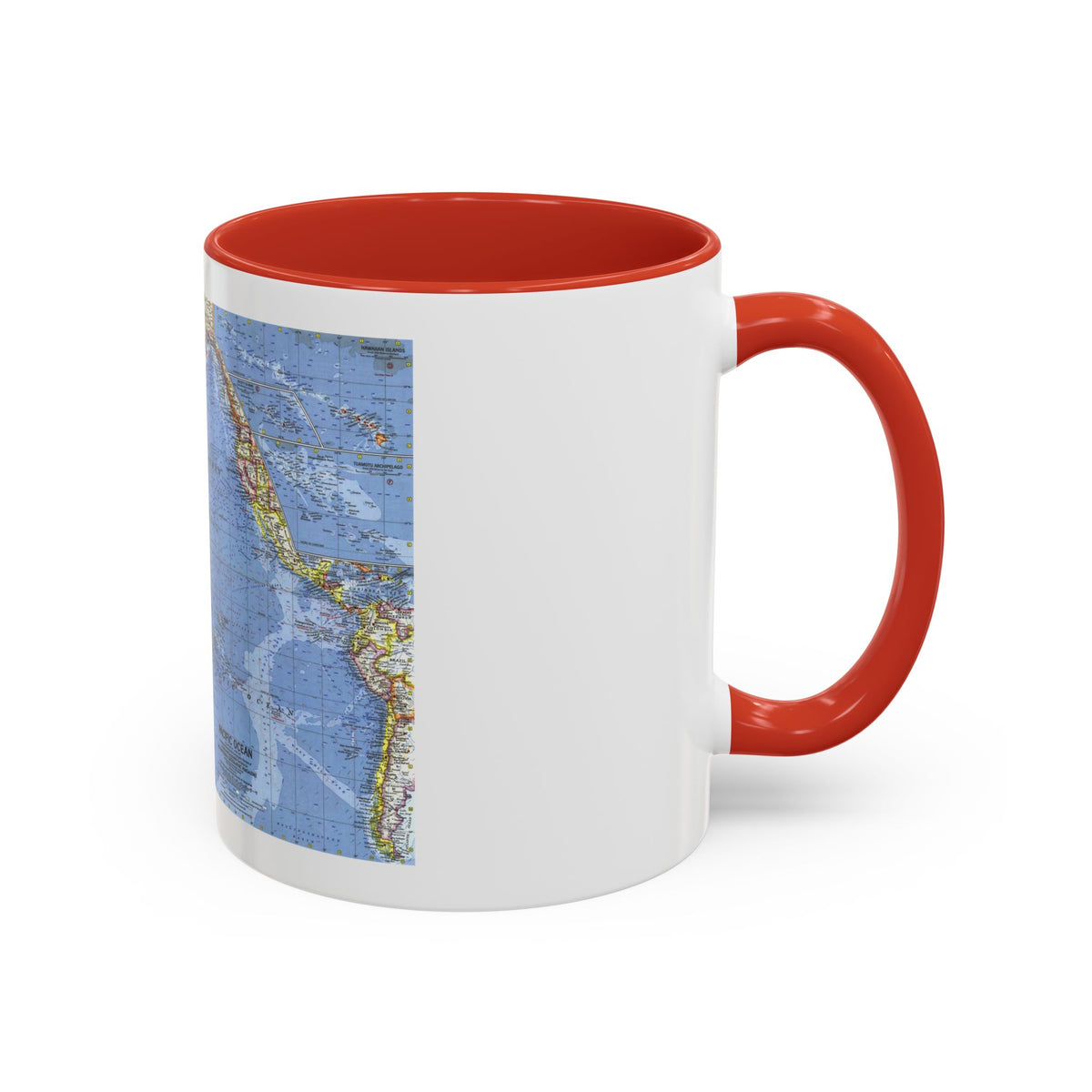 Pacific Ocean (1962) (Map) Accent Coffee Mug