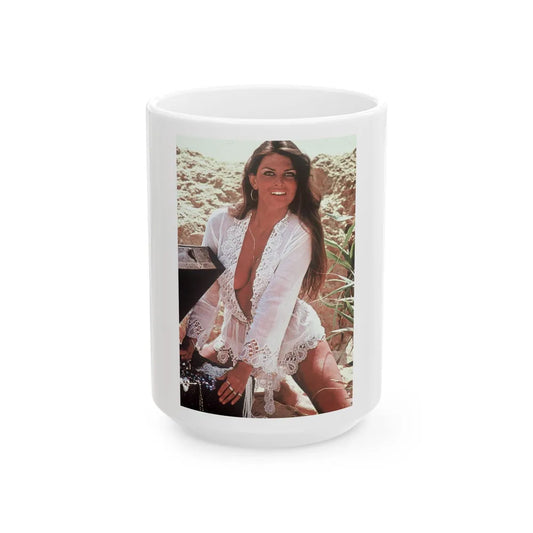 Caroline Munro #181 (Vintage Female Icon) White Coffee Mug-15oz-Go Mug Yourself