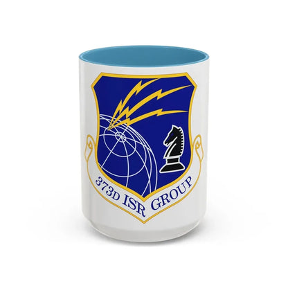 373 Intelligence Surveillance and Reconnaissance Group AFISRA (U.S. Air Force) Accent Coffee Mug 15oz Light Blue - Go Mug Yourself