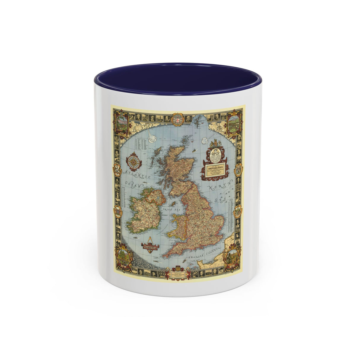 Great Britain - A Modern Pilgrim's Map (1937) (Map) Accent Coffee Mug