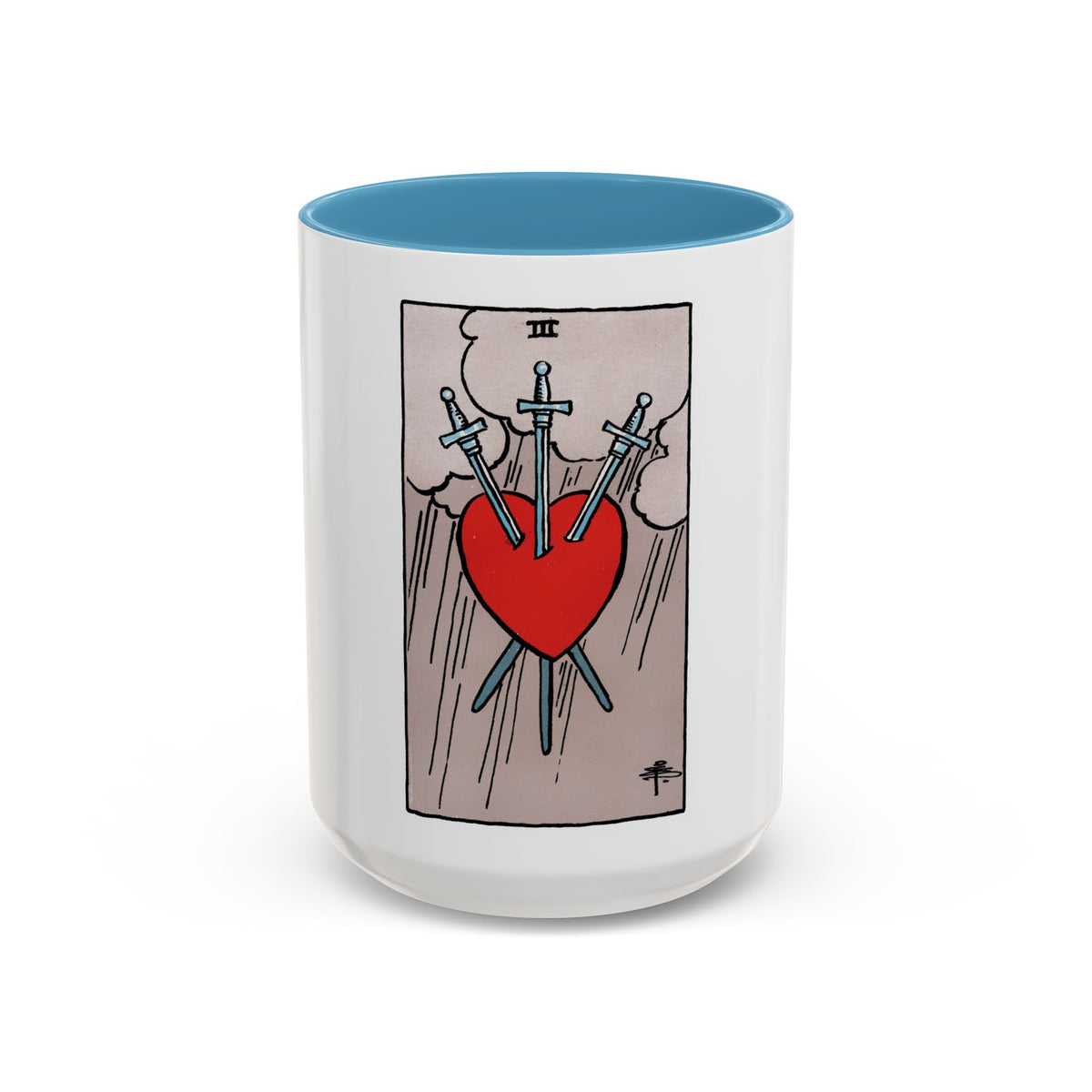 The 3 of Swords (Tarot Card) Accent Coffee Mug