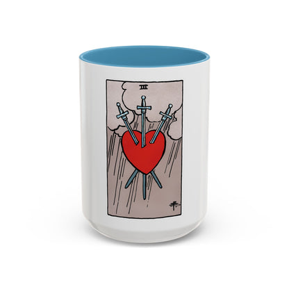 The 3 of Swords (Tarot Card) Accent Coffee Mug