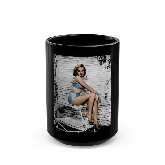 Leslie Parrish #42 (Vintage Female Icon) Black Coffee Mug-15oz-Go Mug Yourself