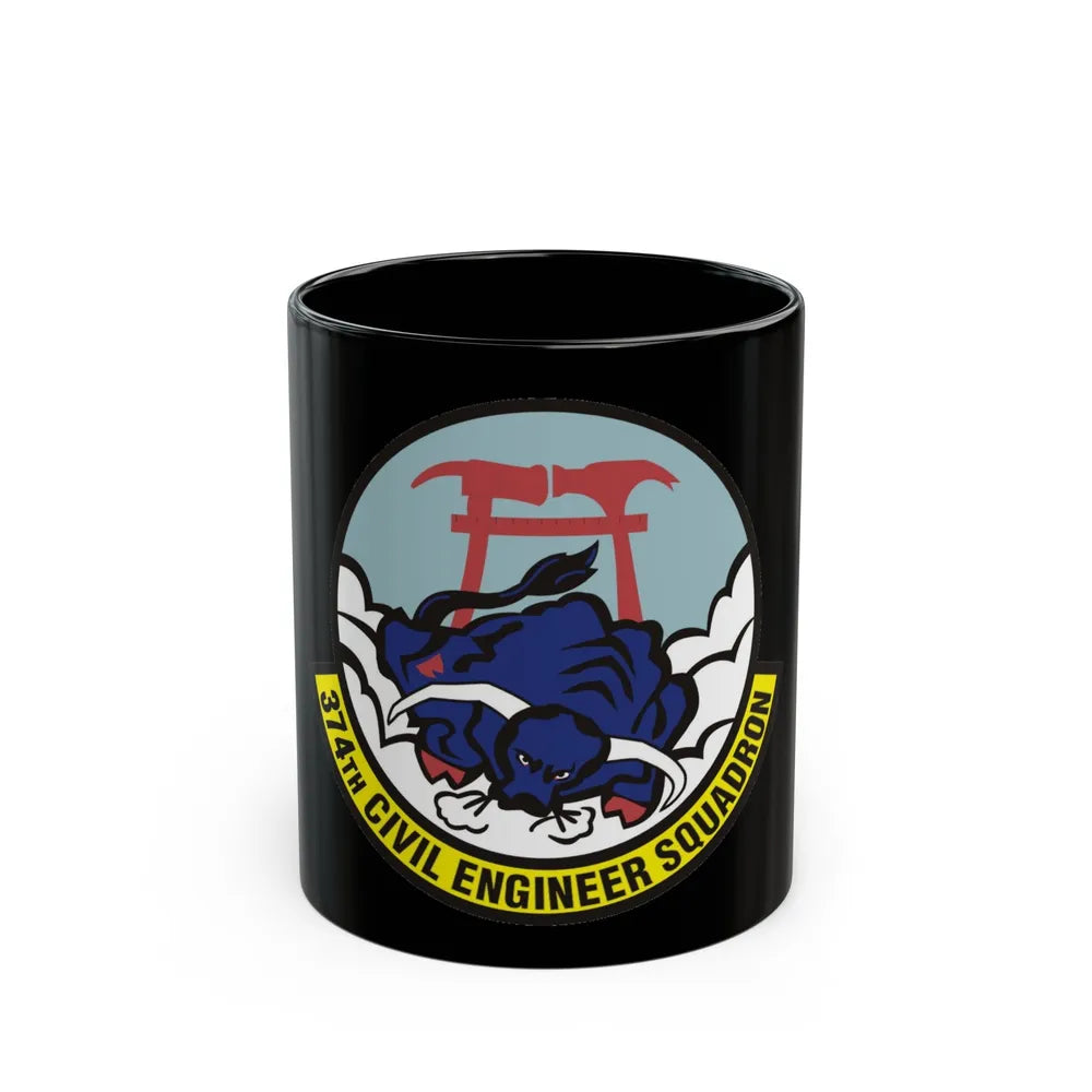 374 Civil Engineer Squadron PACAF (U.S. Air Force) Black Coffee Mug-11oz-Go Mug Yourself