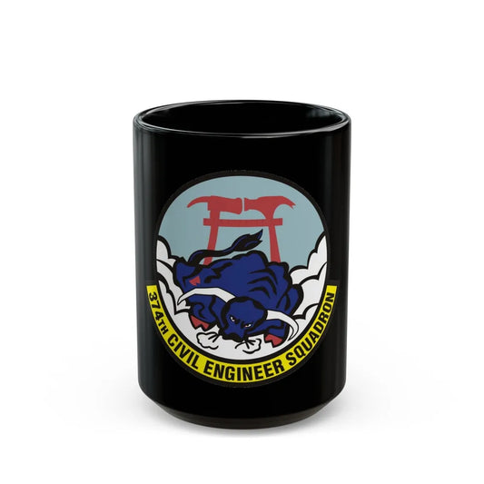 374 Civil Engineer Squadron PACAF (U.S. Air Force) Black Coffee Mug-15oz-Go Mug Yourself