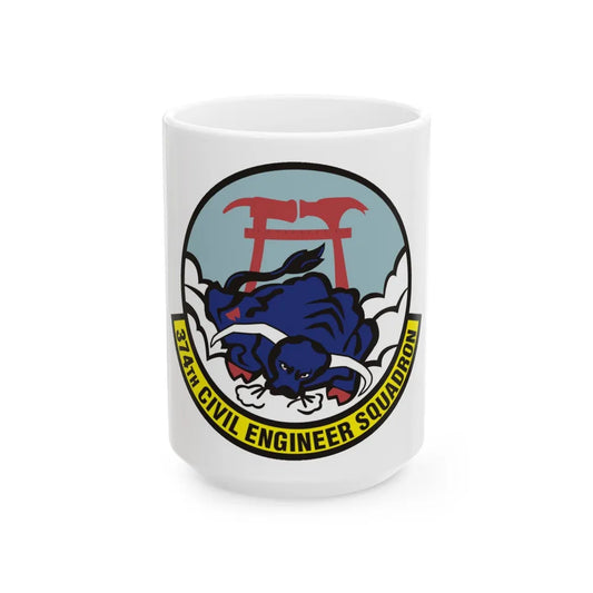 374 Civil Engineer Squadron PACAF (U.S. Air Force) White Coffee Mug-15oz-Go Mug Yourself