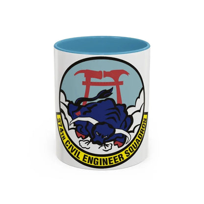 374 Civil Engineer Squadron PACAF (U.S. Air Force) Accent Coffee Mug 11oz Light Blue - Go Mug Yourself