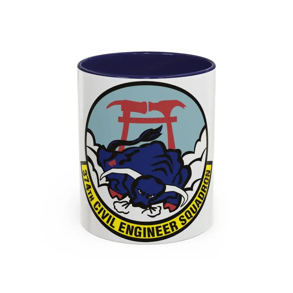 374 Civil Engineer Squadron PACAF (U.S. Air Force) Accent Coffee Mug 11oz Navy - Go Mug Yourself