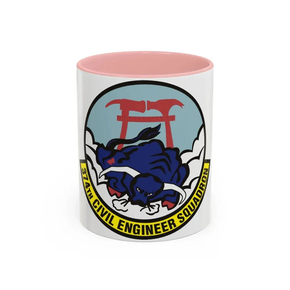 374 Civil Engineer Squadron PACAF (U.S. Air Force) Accent Coffee Mug 11oz Pink - Go Mug Yourself