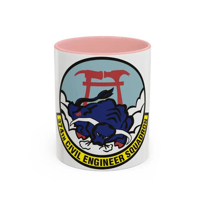 374 Civil Engineer Squadron PACAF (U.S. Air Force) Accent Coffee Mug 11oz Pink - Go Mug Yourself