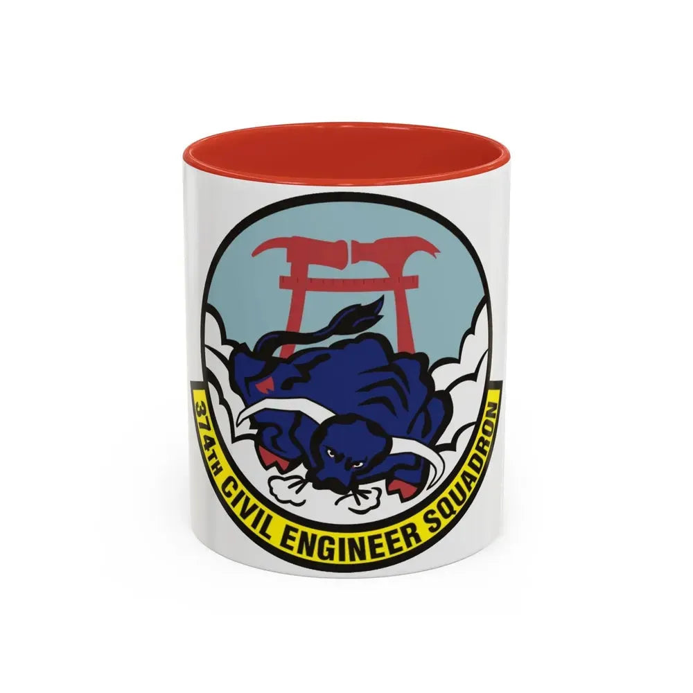 374 Civil Engineer Squadron PACAF (U.S. Air Force) Accent Coffee Mug 11oz Red - Go Mug Yourself