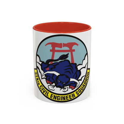 374 Civil Engineer Squadron PACAF (U.S. Air Force) Accent Coffee Mug 11oz Red - Go Mug Yourself