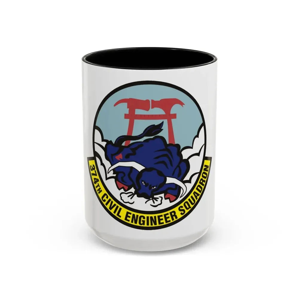 374 Civil Engineer Squadron PACAF (U.S. Air Force) Accent Coffee Mug 15oz Black - Go Mug Yourself