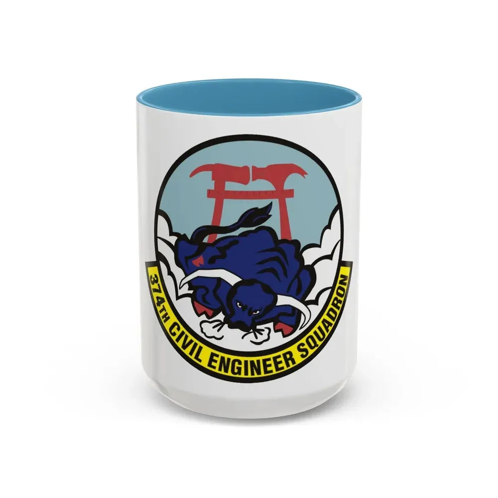 374 Civil Engineer Squadron PACAF (U.S. Air Force) Accent Coffee Mug 15oz Light Blue - Go Mug Yourself