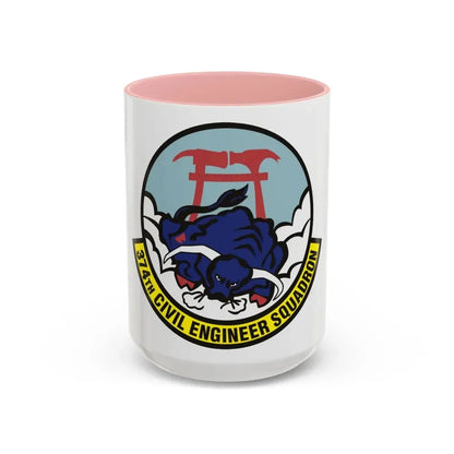 374 Civil Engineer Squadron PACAF (U.S. Air Force) Accent Coffee Mug 15oz Pink - Go Mug Yourself