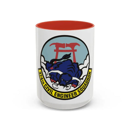 374 Civil Engineer Squadron PACAF (U.S. Air Force) Accent Coffee Mug 15oz Red - Go Mug Yourself