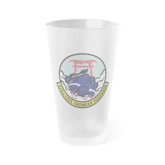 374 Civil Engineer Squadron PACAF (U.S. Air Force) Frosted Pint Glass 16oz 16oz Frosted - Go Mug Yourself