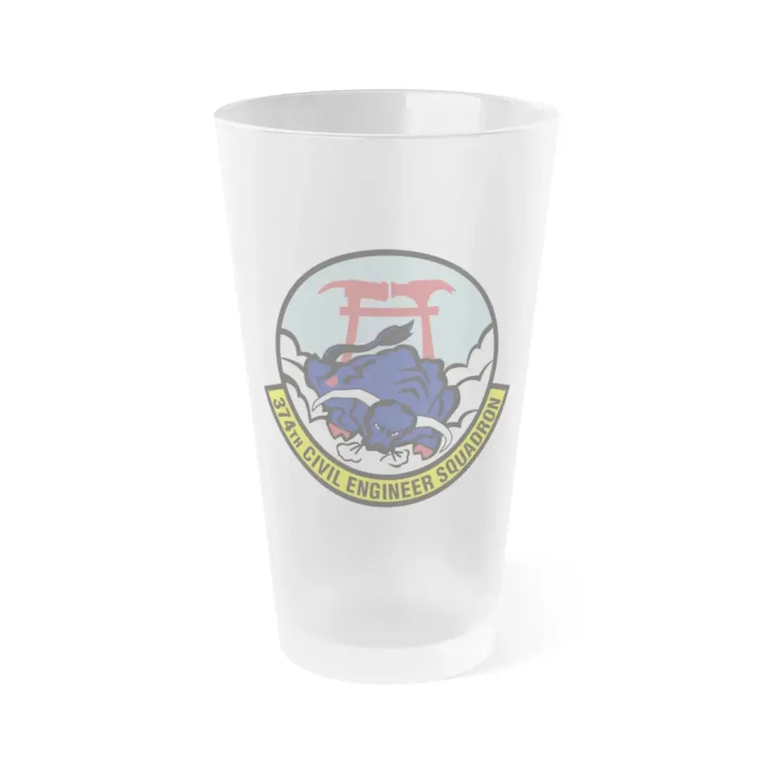 374 Civil Engineer Squadron PACAF (U.S. Air Force) Frosted Pint Glass 16oz 16oz Frosted - Go Mug Yourself