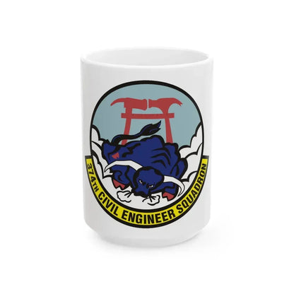 374 Civil Engineer Squadron PACAF (U.S. Air Force) White Coffee Mug 15oz - Go Mug Yourself