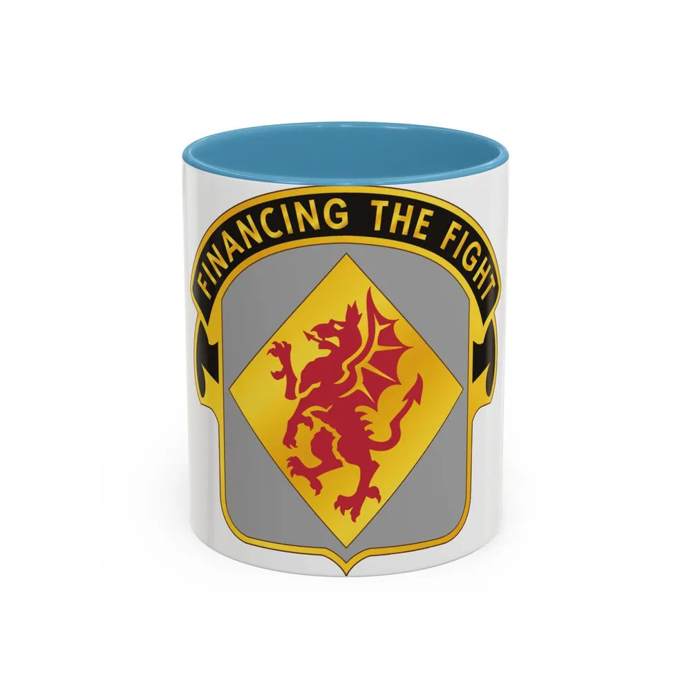 374 Finance Battalion (U.S. Army) Accent Coffee Mug-11oz-Light Blue-Go Mug Yourself