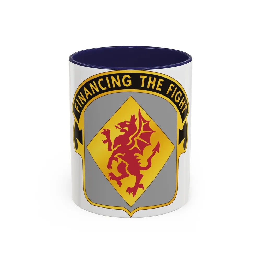 374 Finance Battalion (U.S. Army) Accent Coffee Mug-11oz-Navy-Go Mug Yourself