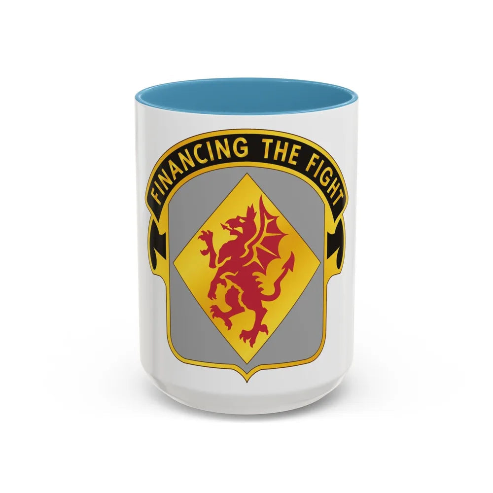 374 Finance Battalion (U.S. Army) Accent Coffee Mug-15oz-Light Blue-Go Mug Yourself