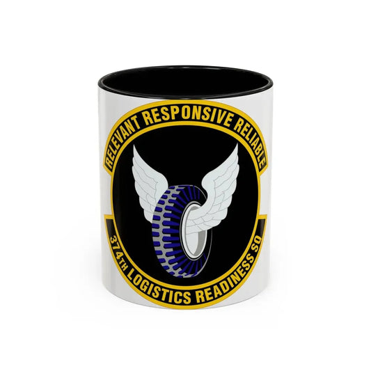 374 Logistics Readiness Squadron PACAF (U.S. Air Force) Accent Coffee Mug 11oz Black - Go Mug Yourself