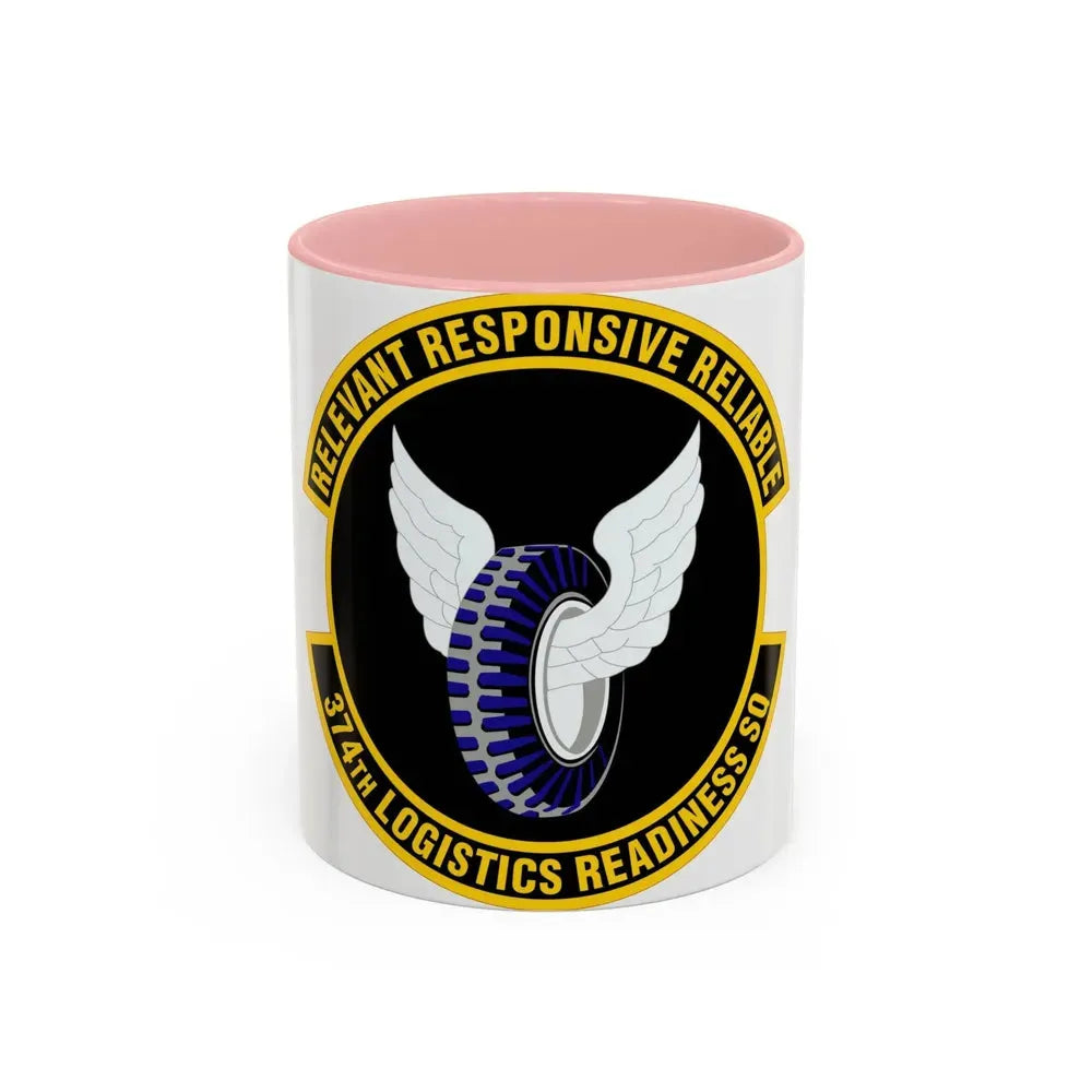 374 Logistics Readiness Squadron PACAF (U.S. Air Force) Accent Coffee Mug 11oz Pink - Go Mug Yourself