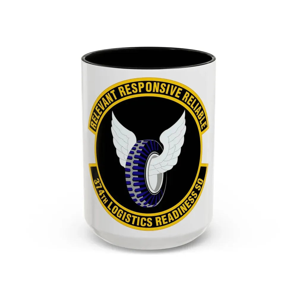 374 Logistics Readiness Squadron PACAF (U.S. Air Force) Accent Coffee Mug 15oz Black - Go Mug Yourself