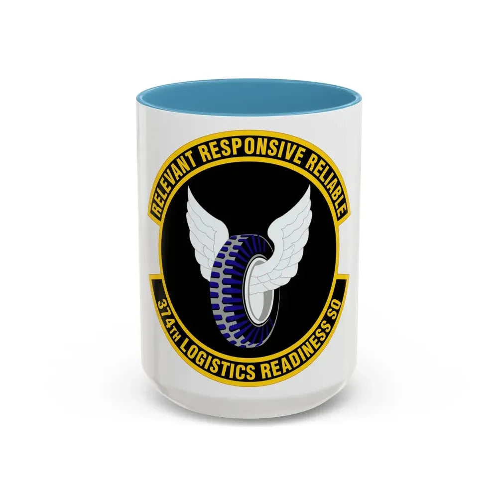 374 Logistics Readiness Squadron PACAF (U.S. Air Force) Accent Coffee Mug 15oz Light Blue - Go Mug Yourself
