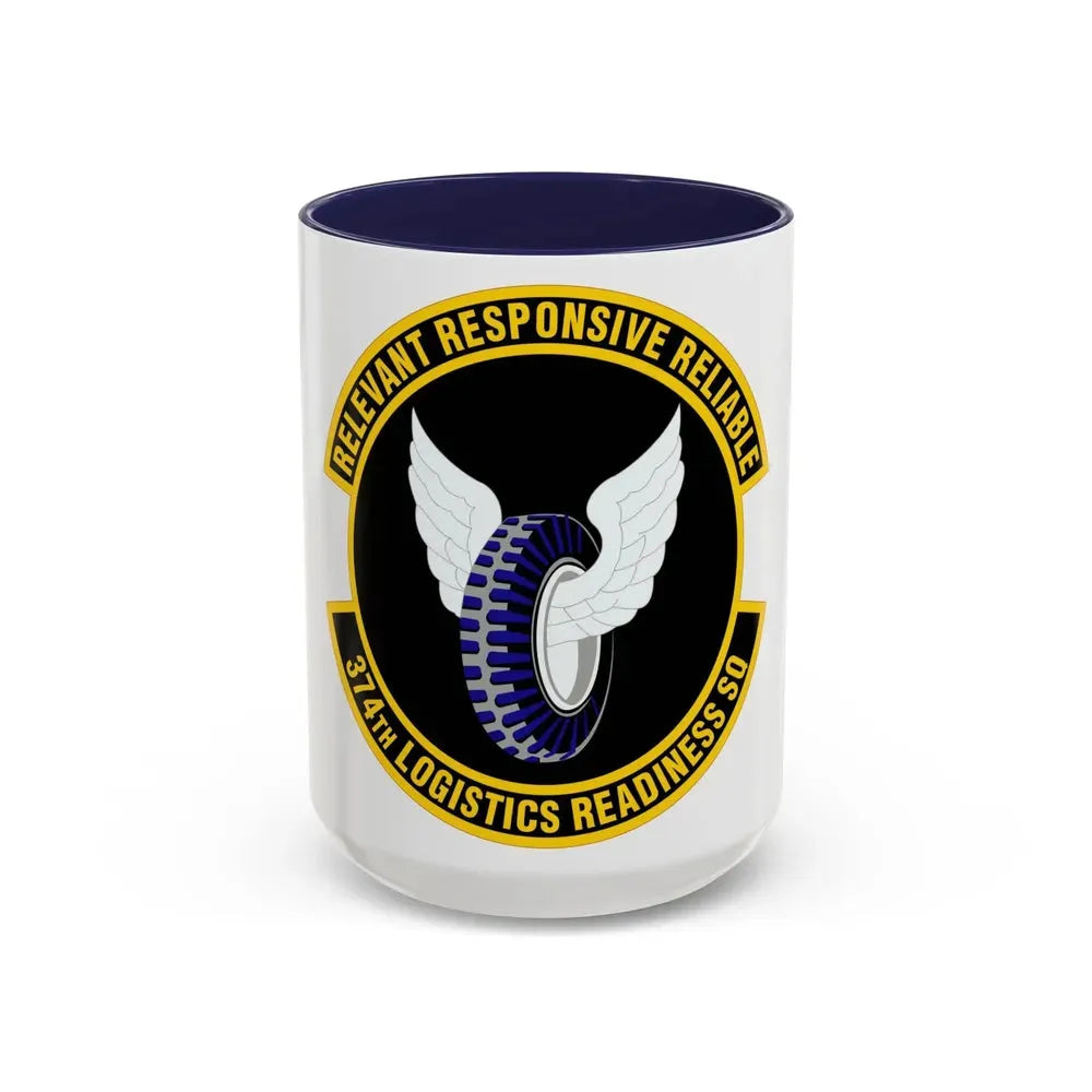 374 Logistics Readiness Squadron PACAF (U.S. Air Force) Accent Coffee Mug 15oz Navy - Go Mug Yourself