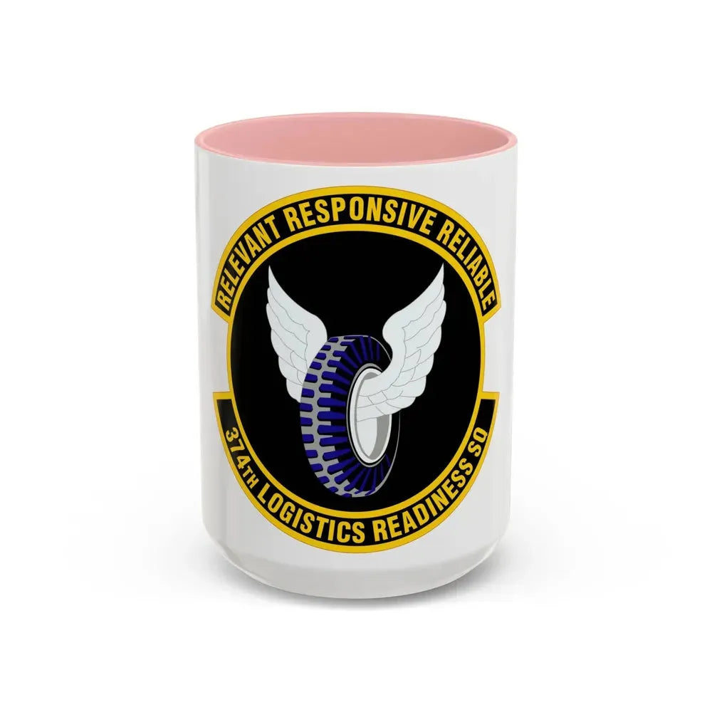 374 Logistics Readiness Squadron PACAF (U.S. Air Force) Accent Coffee Mug 15oz Pink - Go Mug Yourself