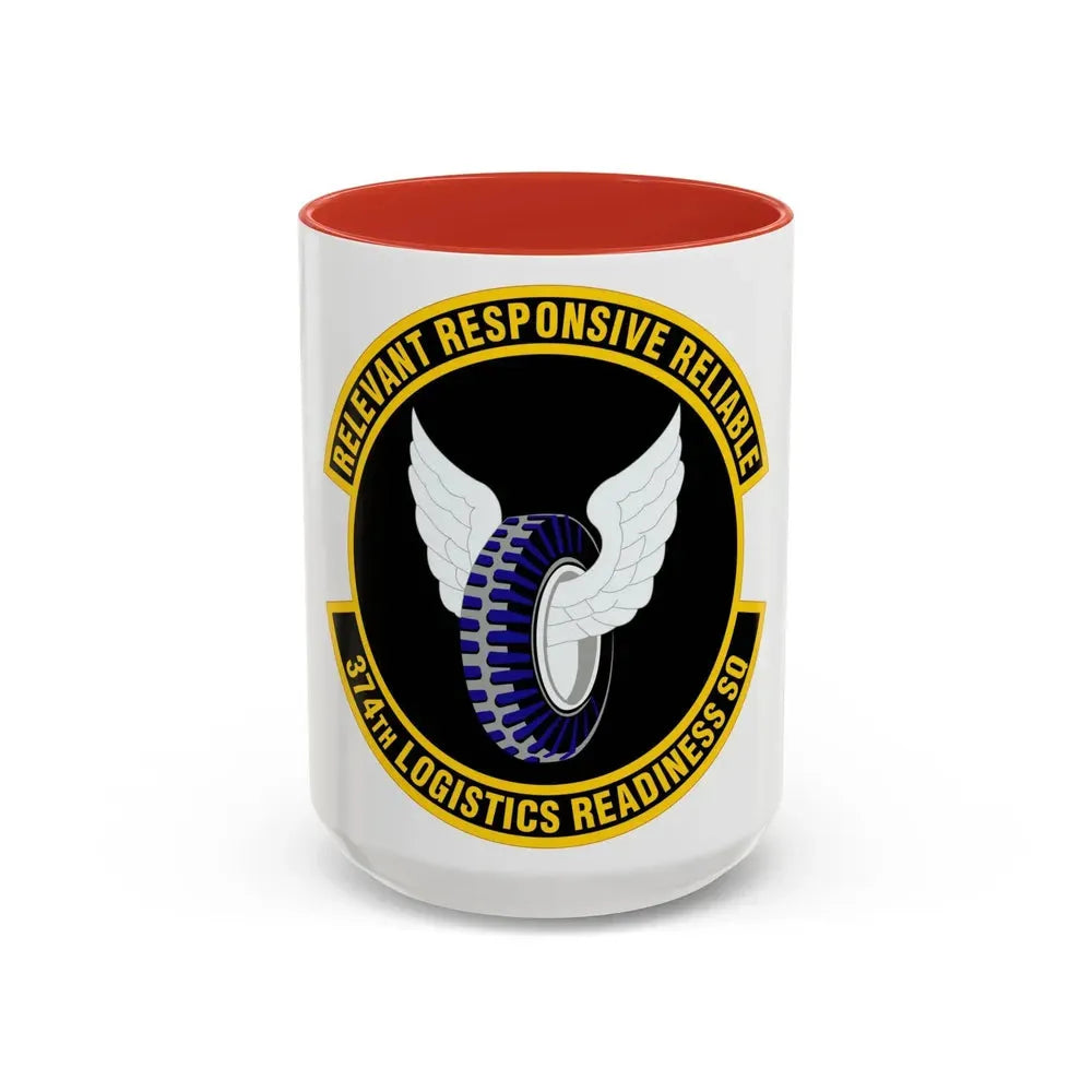 374 Logistics Readiness Squadron PACAF (U.S. Air Force) Accent Coffee Mug 15oz Red - Go Mug Yourself