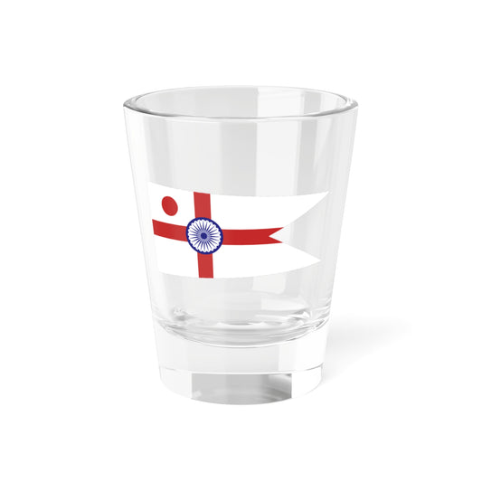 Commodore of the Indian Navy rank flag border (India) Shot Glass 1.5oz